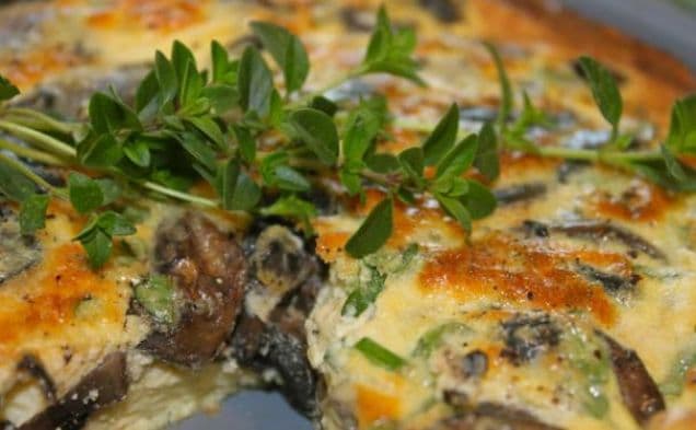 Frittata with Mushrooms, Thyme, and Parmigiano Cheese