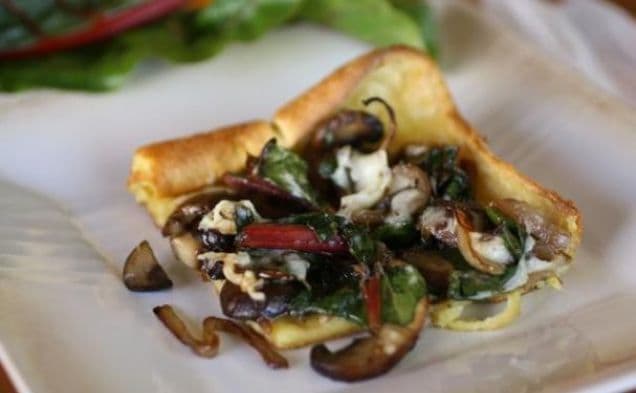 Swiss Chard and Mushroom Popover Bake